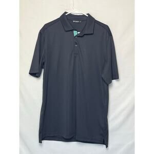 Levelwear Men’s Large Black Short Sleeve 3 Button Golf Polo Shirt Activewear